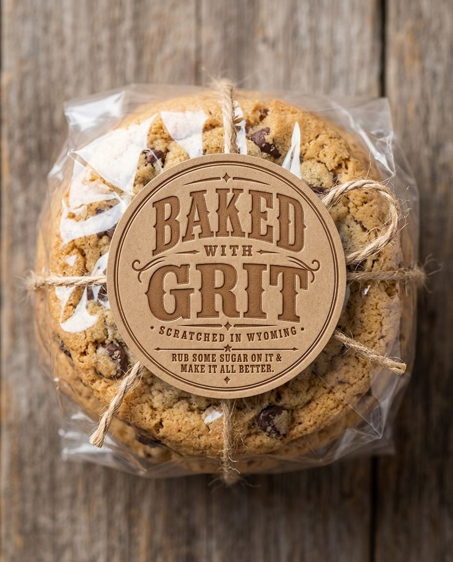 Gluten-free chocolate chip cookie wrapped in cellophane